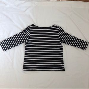 Navy Blue and White Striped Long-Sleeve